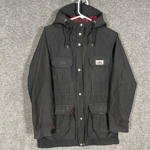 Penfield Jacket‎ Mens XS Black 60/40 Mountain Parka Hooded Plaid Lined Outdoor